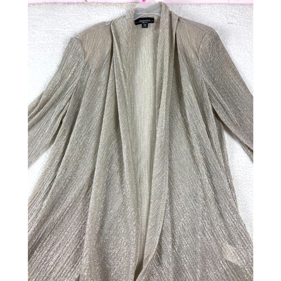 R&M Richards Women's 14W Midi 2‎ Piece Dress Jacket Gold Metallic Evening - Picture 13 of 16